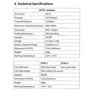 ANYTONE BT03 Bluetooth Microphone for AT-D578UV PLUS and PRO Models Amateur Radio Transceivers ANYTONE