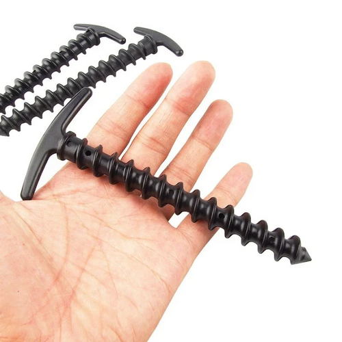 TECHOMAN T Shape Screw Type Guy Ground Peg Anchors for SOTA / POTA Antenna / Aerial Masts Antenna Base Station TECHOMAN