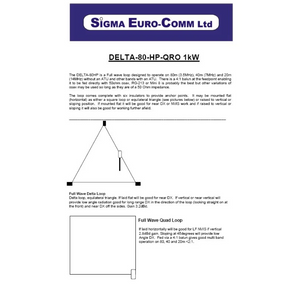 SIGMA DELTA 80HP-QRO 1KW Loop Antenna for 80 Metres Antenna Base Station SIGMA