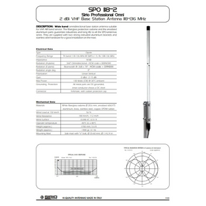 SIRIO SPO-118-2 for VHF Airband / Aircraft Outdoor Scanning Antenna / Aerial Antenna Base Station SIRIO