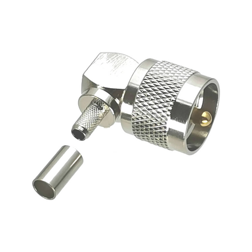 TECHOMAN PL259 TYPE Male Right Angle / 90 degrees Crimp Plug for RG58 Coaxial Cable RF Connectors TECHOMAN