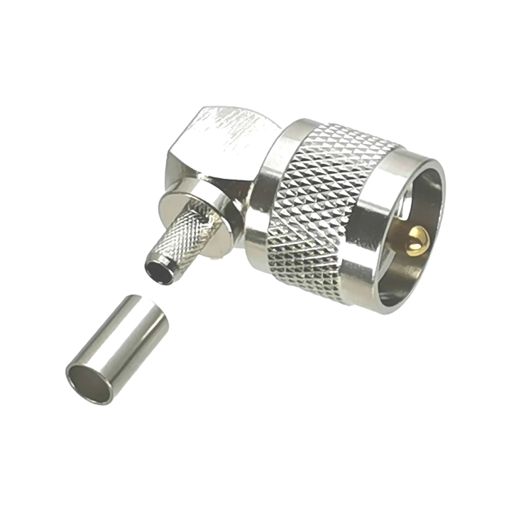 TECHOMAN PL259 TYPE Male Right Angle / 90 degrees Crimp Plug for RG58 Coaxial Cable RF Connectors TECHOMAN
