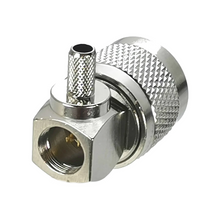 Load image into Gallery viewer, TECHOMAN PL259 TYPE Male Right Angle / 90 degrees Crimp Plug for RG58 Coaxial Cable RF Connectors TECHOMAN
