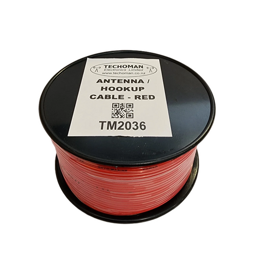 TECHOMAN Antenna Red Antenna / Aerial Wire and Hookup Cable DC Maximum 7.5 Amps - 100 Metre Roll Antenna Base Station TECHOMAN