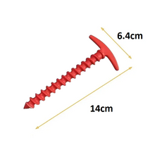 Load image into Gallery viewer, TECHOMAN T Shape Screw Type Guy Ground Peg Anchors for SOTA / POTA Antenna / Aerial Masts Red Antenna Base Station TECHOMAN

