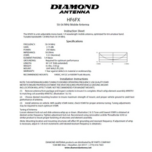 Load image into Gallery viewer, DIAMOND HF-6FX HF6FX 50MHz (6 Metre Band) Mobile Antenna Aerial With PL259 Connection Antenna Mobile DIAMOND
