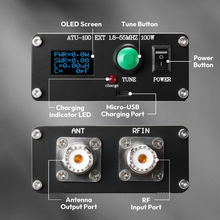Load image into Gallery viewer, TECHOMAN ATU100 ATU-100 Antenna Tuner With Built in Battery Maximum 100 Watts and USB Charging Antenna Tuner TECHOMAN
