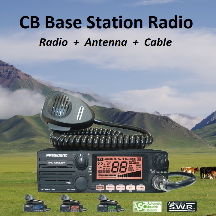 PRESIDENT McKinley AM / SSB CB 27MHz Radio Transceiver Home Kit - 4 / 12 watts - No Power Supply Two-Way Radios PRESIDENT   