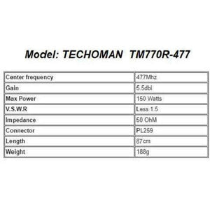 TECHOMAN PRS UHF (CB) Complete Mobile Antenna Tuned Antenna for 477 MHz Antenna Mobile TECHOMAN   