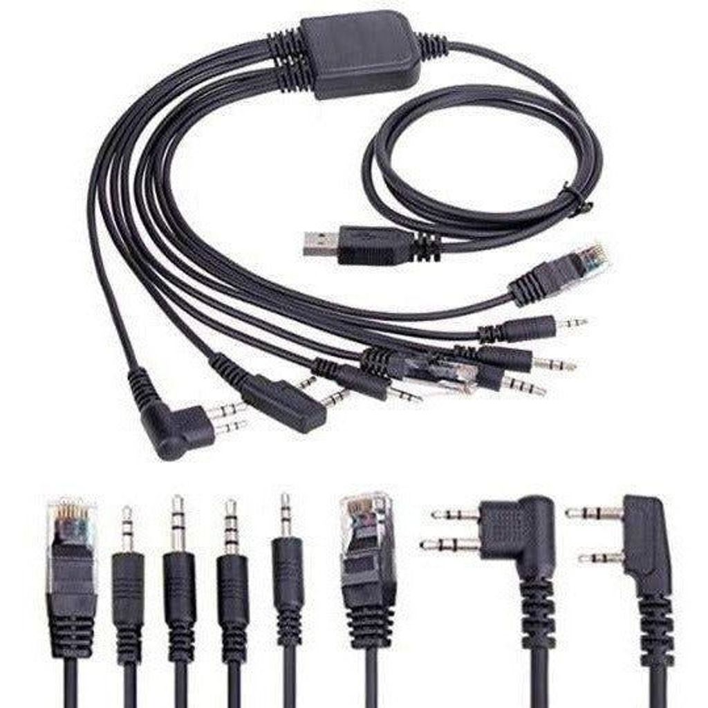 Techwave Program Cable TECHOMAN 8 Way Radio Programming USB Cable with Drivers and Links