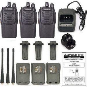 3x Baofeng BF-5C 2 WATT UHF PRS CB Walkie Talkies - 16 Channels UHF PRS Hand Helds BAOFENG   