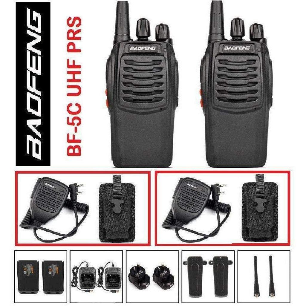 Mini Bundle Pair (2x) Baofeng BF-5C 2 WATT UHF PRS CB Walkie Talkies 16 Channels UHF PRS Hand Helds BAOFENG   