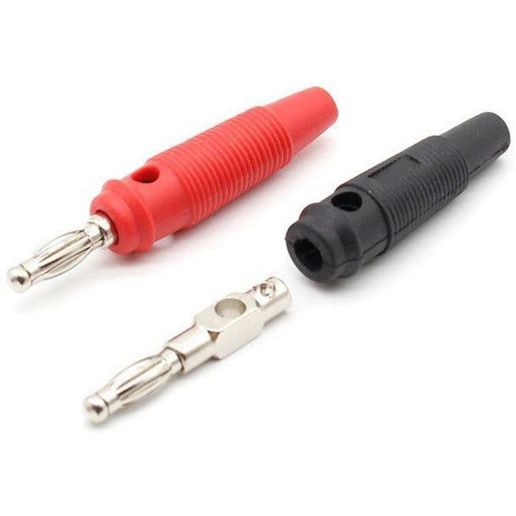 Stackable Plugs TECHOMAN Pair Red/Black Banana Stackable Plugs