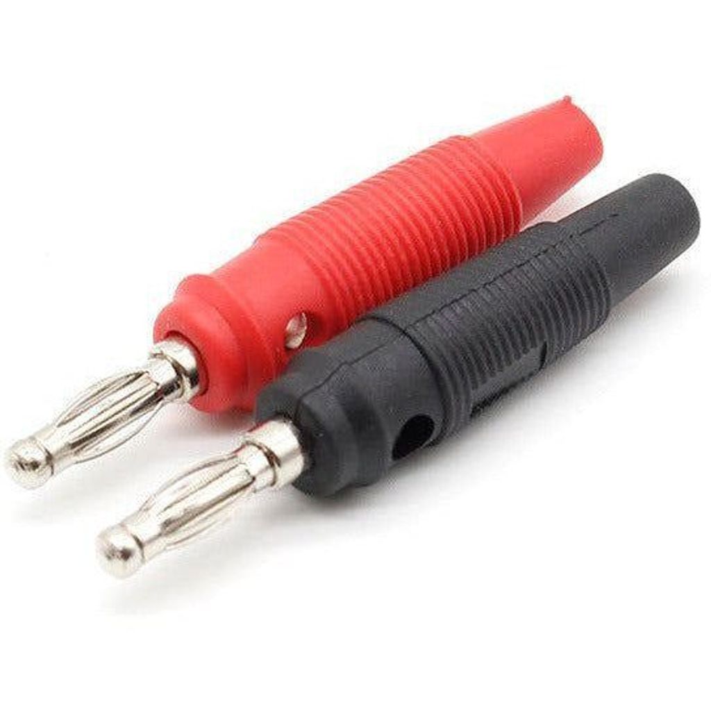 Stackable Plugs TECHOMAN Pair Red/Black Banana Stackable Plugs