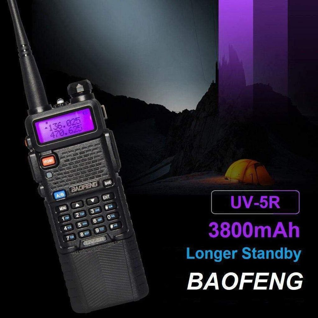 Baofeng UV-5R 5W Ham Walkie Talkie Dual VHF  UHF with High Capacity B –  Techoman Electronics Ltd