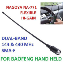 Load image into Gallery viewer, TECHOMAN Extended Range NA-771 Antenna - Black SMA-F Dual Band (144/430MHz) Flexi Antenna Antenna Handheld TECHOMAN   
