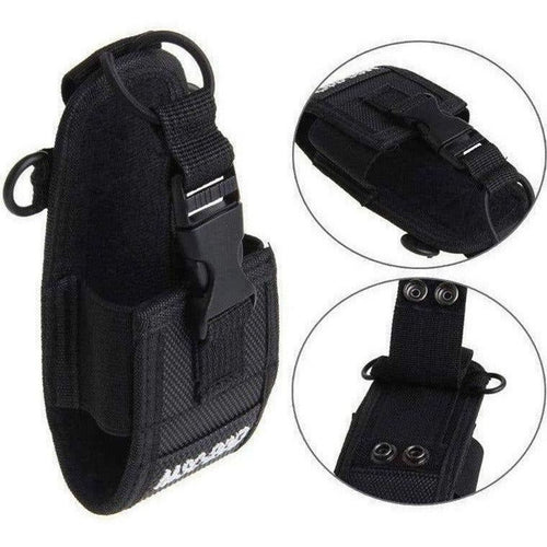 TECHOMAN Walkie Talkie Belt Pouch Cover for Baofeng and Other Models - Black Radio Belt Pouches TECHOMAN   