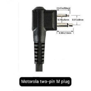 Acoustic 2-Pin Headset Earpiece / Microphone for Motorola Radios Communication Radio Accessories TECHOMAN   