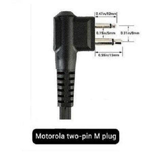 D Shape Earpiece / Microphone for Motorola 2-pin Radios Communication Radio Accessories TECHOMAN   