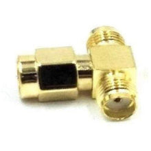 Load image into Gallery viewer, SMA Male Plug to 2x SMA Female Sockets T Joiner / Connector / Adaptor RF Adapter TECHOMAN   
