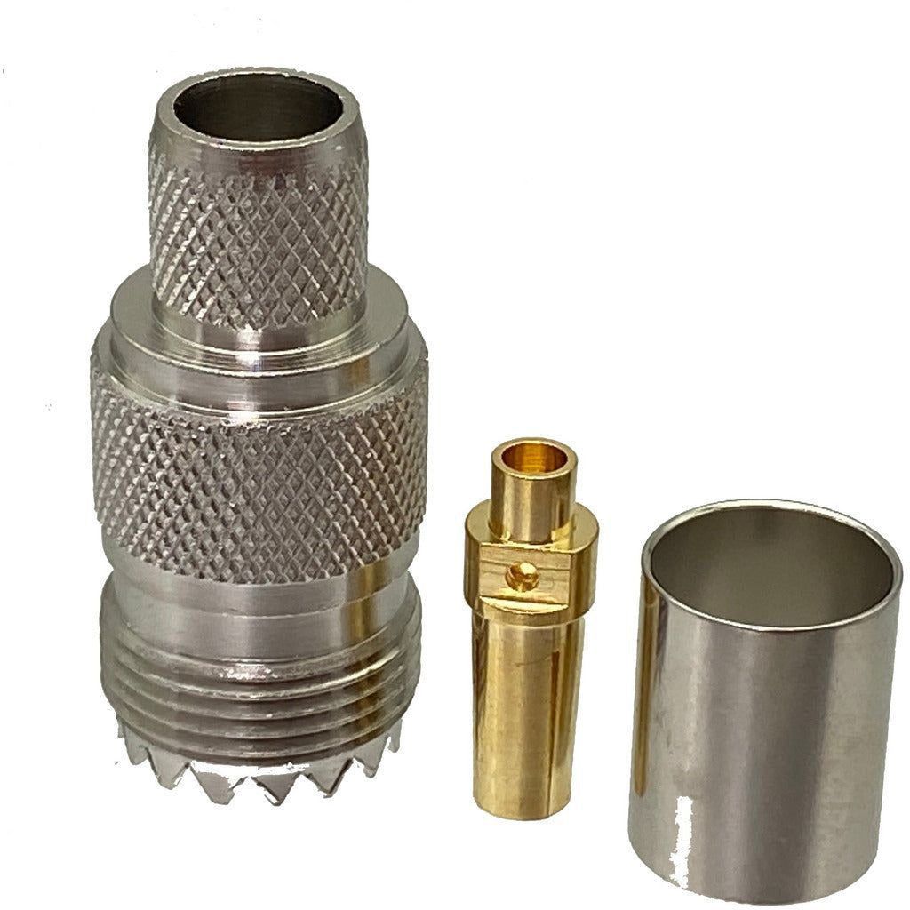 Primp Socket TECHOMAN SO239 Female Crimp Socket for RG8 RG213 LMR400 Coaxial Cable