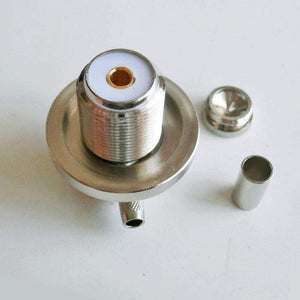 TECHOMAN SO239 Female Crimp Right Angle Antenna Base for RG58 Coaxial Cable RF Socket TECHOMAN   