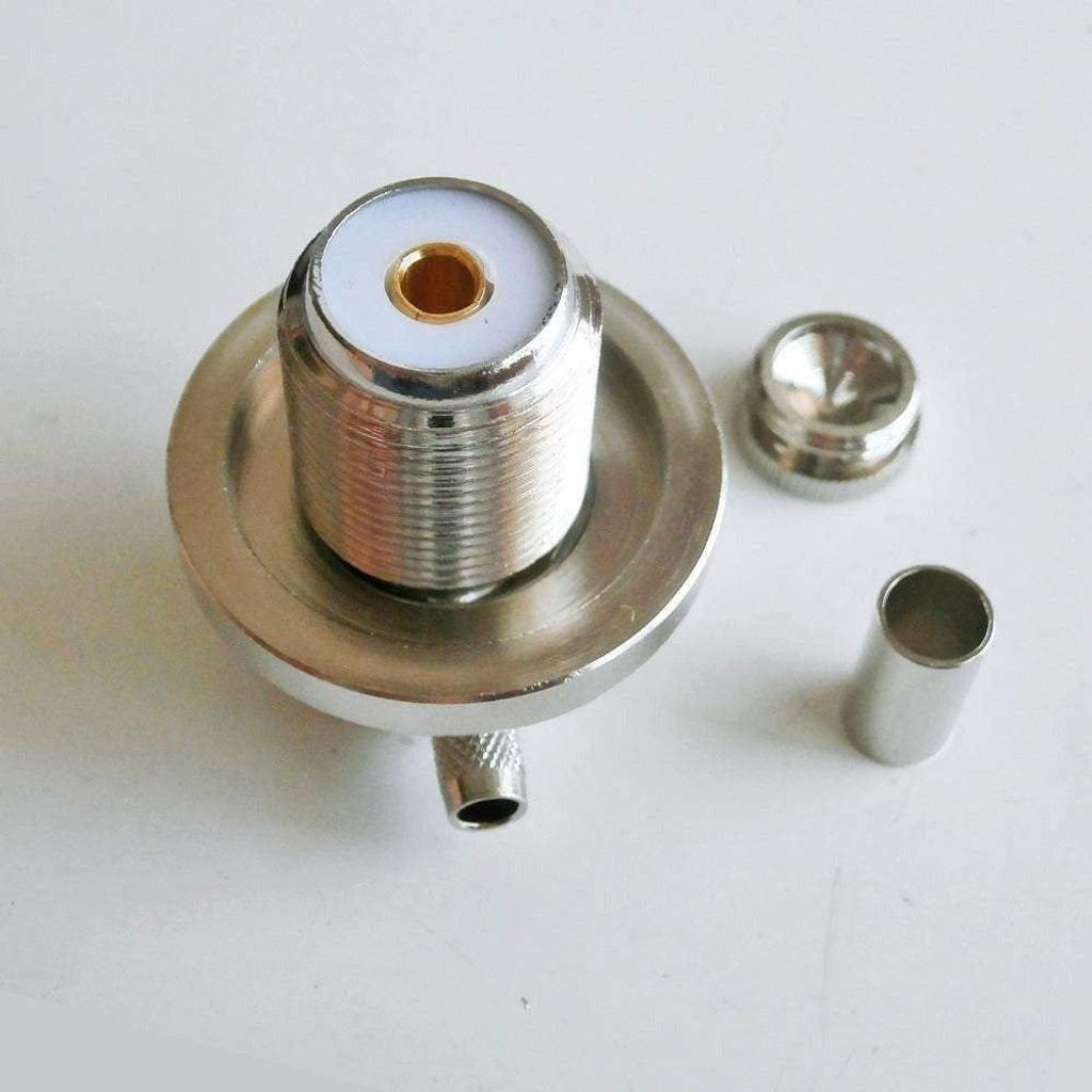 TECHOMAN SO239 Female Crimp Right Angle Antenna Base for RG58 Coaxial Cable RF Socket TECHOMAN   