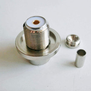 TECHOMAN SO239 Female Crimp Right Angle Antenna Base for RG58 Coaxial Cable RF Socket TECHOMAN   