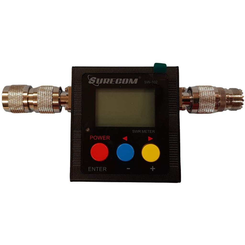 SURECOM SW-102 VSWR, SWR, Power & Frequency Meter VHF~UHF 125-525mhz with 2x PL259 RF Adaptors Antenna SWR Meter SURECOM