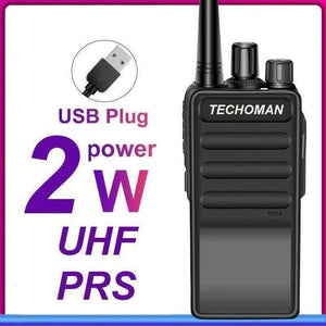 3x TECHOMAN TM-9C 2 WATT UHF PRS CB Walkie Talkies - 16 Channels UHF PRS Hand Helds TECHOMAN   