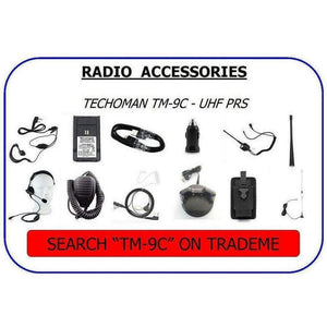 TECHOMAN TM-9C 2 WATT UHF PRS CB Walkie Talkie - 16 Channels - Premium Kit UHF PRS Hand Helds TECHOMAN   