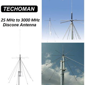 TECHOMAN 25 MHz to 3000 MHz Super Discone Ultra-Wide Band  Outdoor Antenna / Aerial Antenna Base Station TECHOMAN   