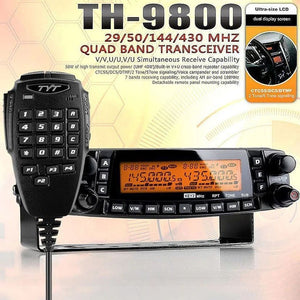 TYT TH-9800 PLUS 50W Mobile Transceiver HF/VHF/UHF Quad Band Ham Radio with Airband Amateur Radio Transceivers TYT   