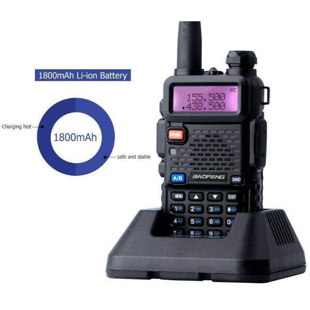 Talkie Walkie - Baofeng - UV-5R - 8W Haute Puissance - Portée 10km - Double Bande VHF/UHF - Téléphonie Talkie Walkie - Baofeng - UV-5R - 8W Haute Puissance - Portée 10km - Double Bande VHF/UHF - Téléphonie