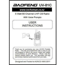 Load image into Gallery viewer, Pair (2x) Baofeng UV-81C 5 WATT (HIGH POWER) UHF CB Walkie Talkies - 80 Channels UHF PRS Hand Helds BAOFENG   
