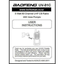 Load image into Gallery viewer, Baofeng UV-81C 5 WATT (HIGH POWER) UHF CB Walkie Talkie - 80 Channels Extra Mic UHF PRS Hand Helds BAOFENG   
