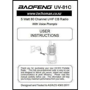 4x Baofeng UV-81C 5 WATT (HIGH POWER) UHF CB Walkie Talkies - 80 Channels + Bonus Kit Baofeng Accessories BAOFENG   