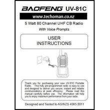 Load image into Gallery viewer, 12x Baofeng UV-81C 5 WATT PRS Walkie Talkies -  80 Channels &amp; 2x 6-way Chargers UHF PRS Hand Helds BAOFENG   
